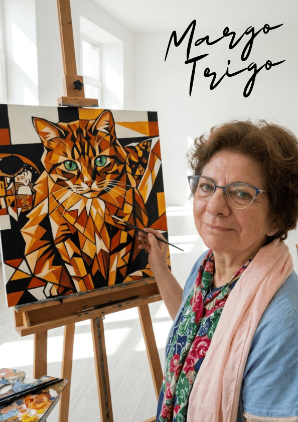 Margo painting cat web